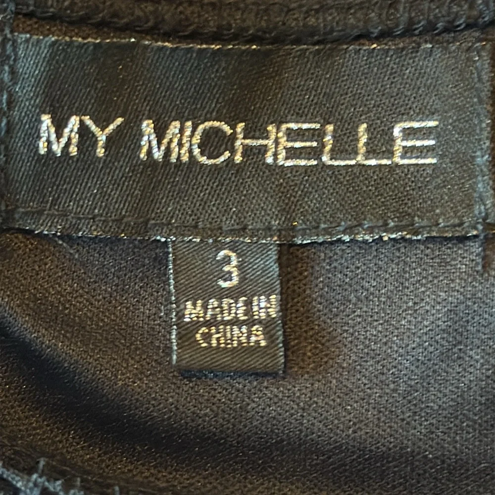 My Michelle Y2K Black Lace Crop Top SZ 3 glitter/witchy feminine whimsygoth vamp